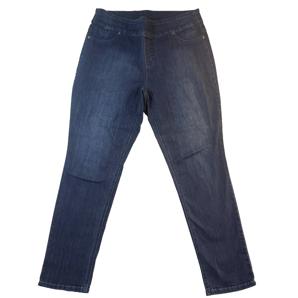 Chico's Jegging Jeans Womens 2 Blue Pull On Slim Stretch Denim Preppy